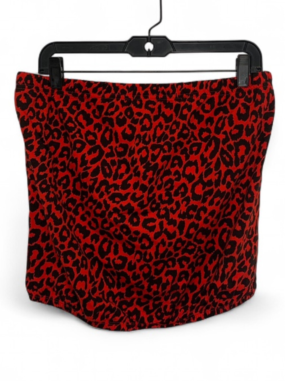 New York & Company Red and Black Leopard Print Strapless Tank Top Tube Top